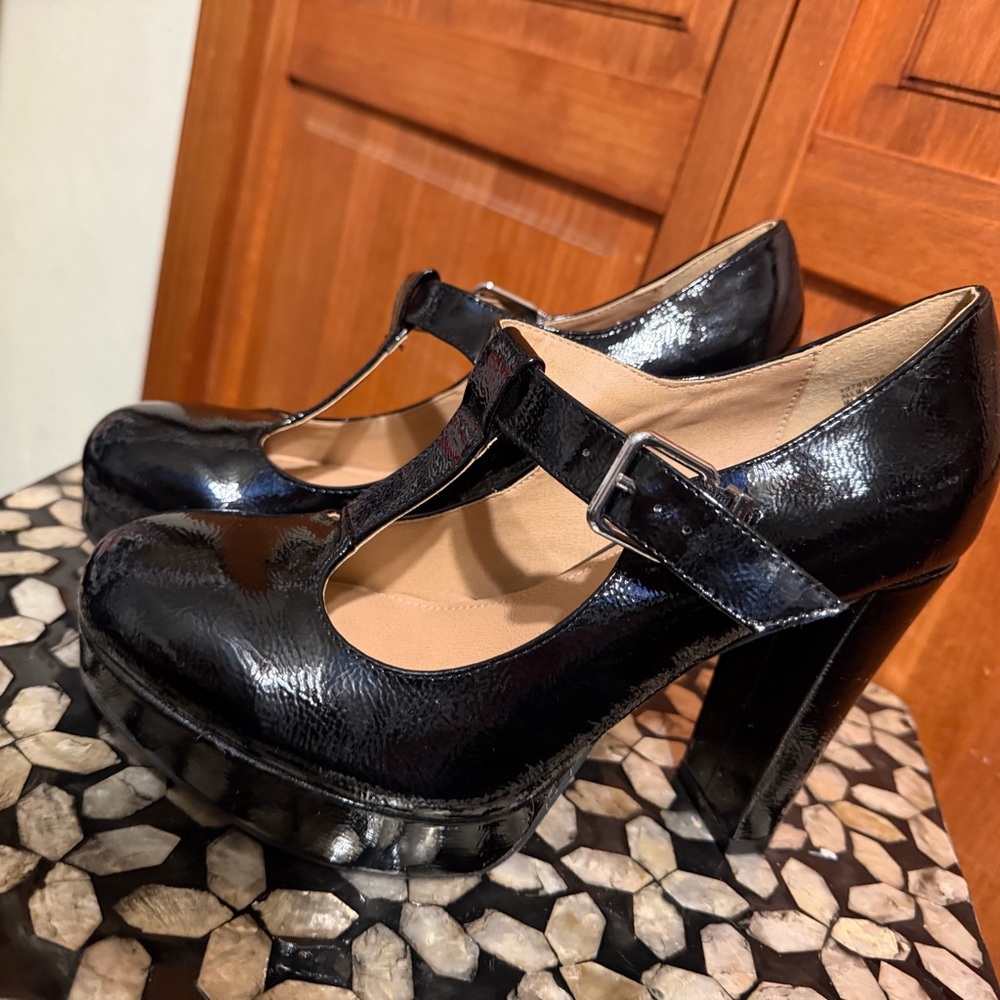 Torrid Black Patent Leather Mary Jane Heels
